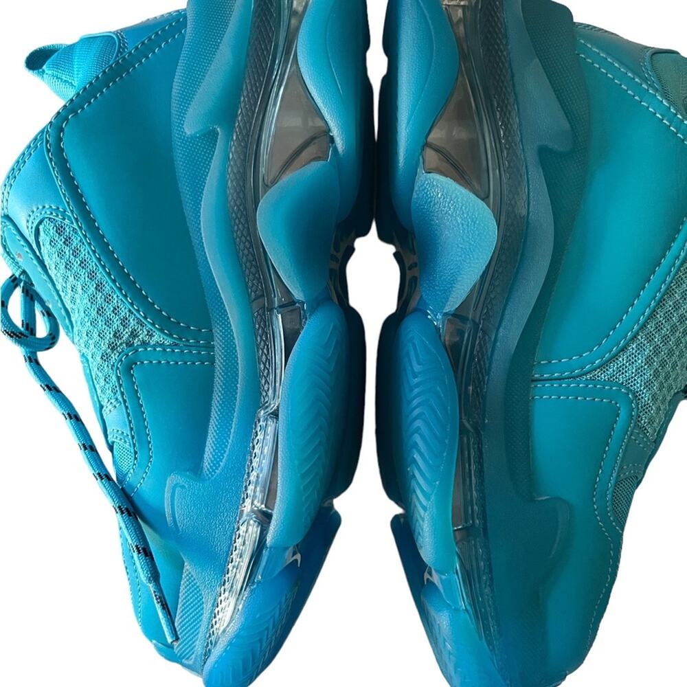 Balenciaga Triple S Clear Sole Cyan Blue Chunky Dad Sneaker NIB Womens Size 37 - Picture 3 of 13